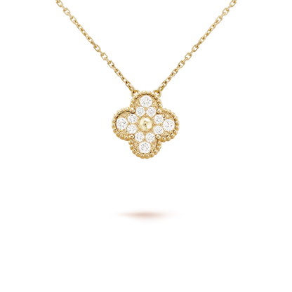 [⭐Novea]CLOVER 15MM DIAMOND SINGLE FLOWER NECKLACE
