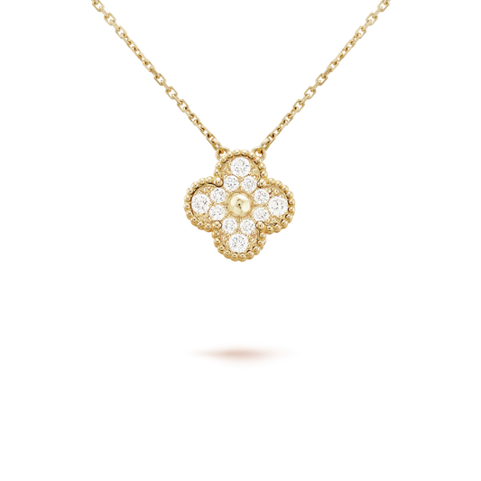 [⭐Novea]CLOVER 15MM DIAMOND SINGLE FLOWER NECKLACE