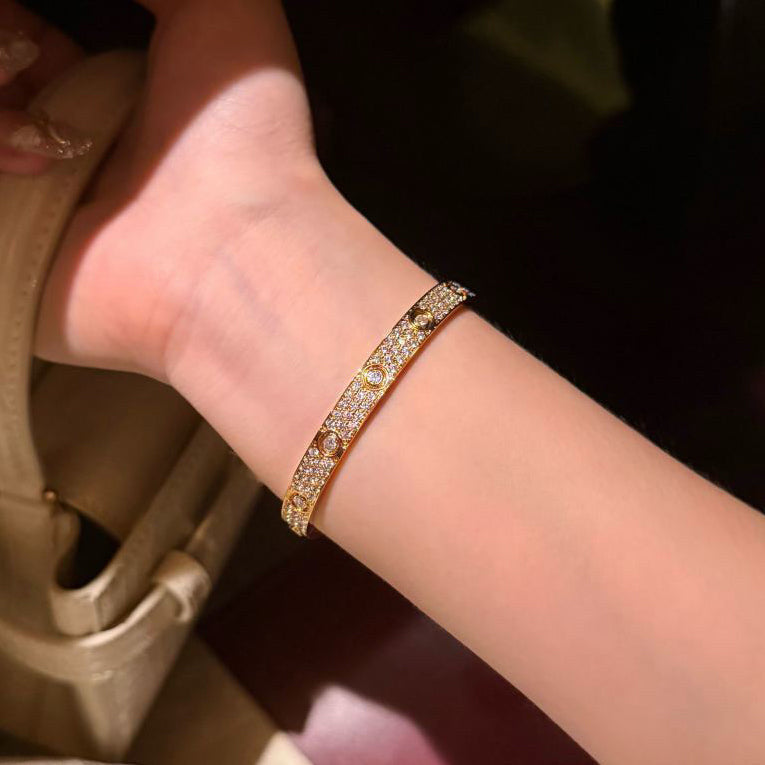 [⭐Novea]LOVE BRACELET 6.1MM DIAMOND-PAVED 10 BIG DIAMONDS