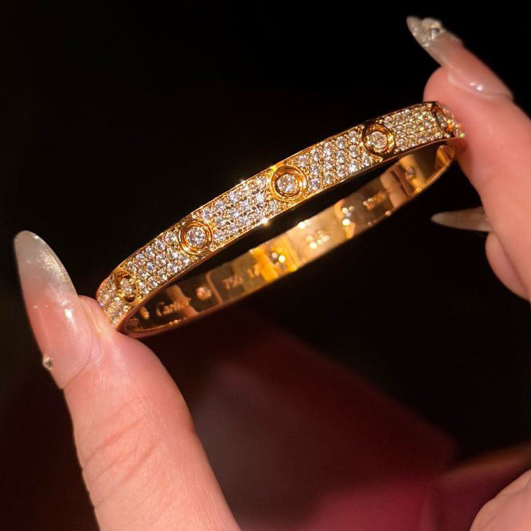[⭐Novea]LOVE BRACELET 6.1MM DIAMOND-PAVED 10 BIG DIAMONDS