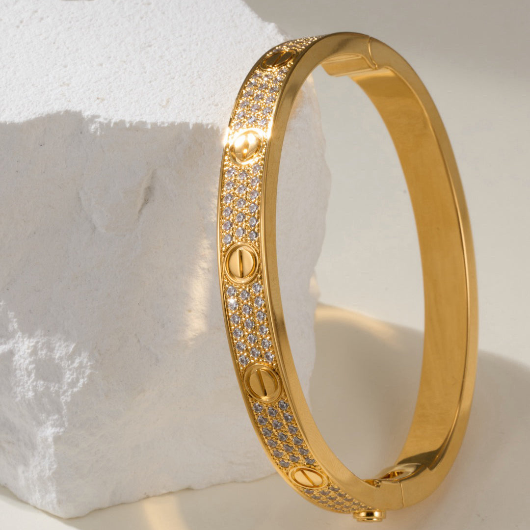 [⭐Novea]LOVE BRACELET 6.1MM DIAMOND-PAVED