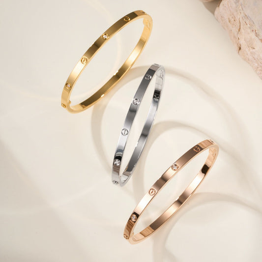 [⭐Novea]LOVE BRACELET 3.65MM 6 DIAMONDS