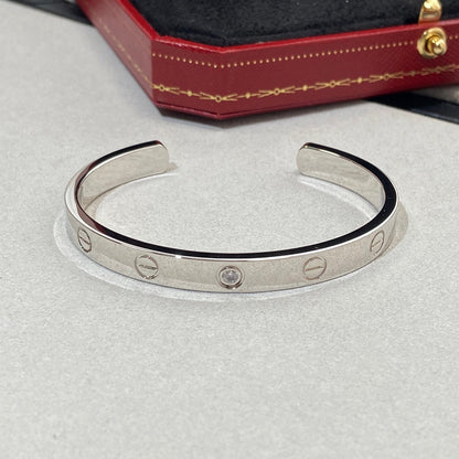 [⭐Novea]LOVE BRACELET 6.1MM 1 DIAMOND OPEN CUFF