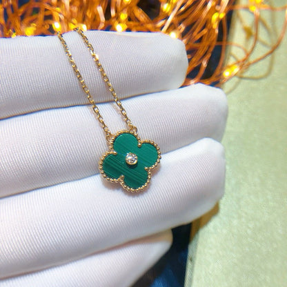 [⭐Novea]CLOVER 15MM DIAMOND TURQUOISE NECKLACE