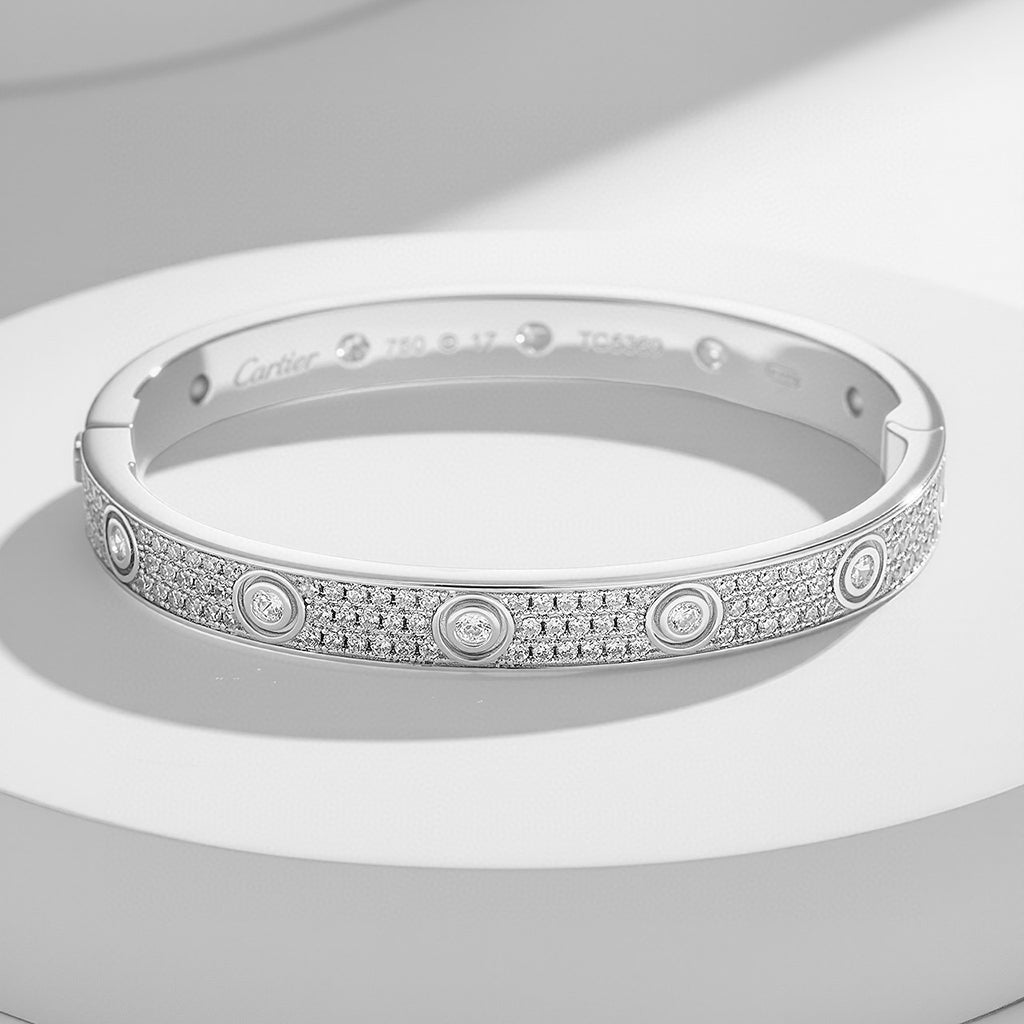 [⭐Novea]LOVE BRACELET 6.1MM DIAMOND-PAVED 10 BIG DIAMONDS