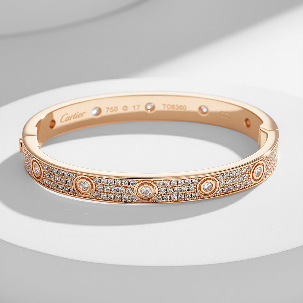 [⭐Novea]LOVE BRACELET 6.1MM DIAMOND-PAVED 10 BIG DIAMONDS