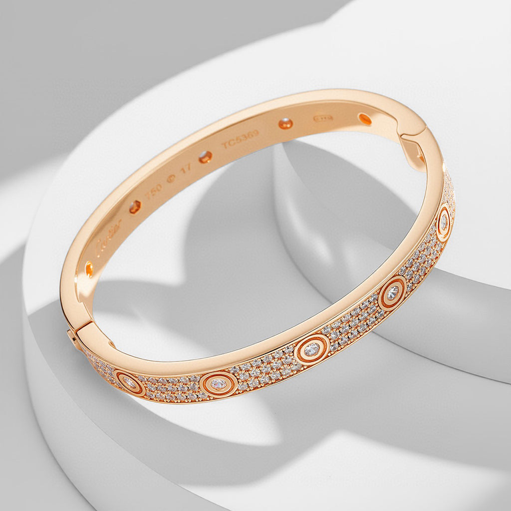 [⭐Novea]LOVE BRACELET 6.1MM DIAMOND-PAVED 10 BIG DIAMONDS