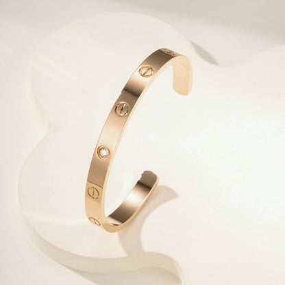 [⭐Novea]LOVE BRACELET 6.1MM 1 DIAMOND OPEN CUFF
