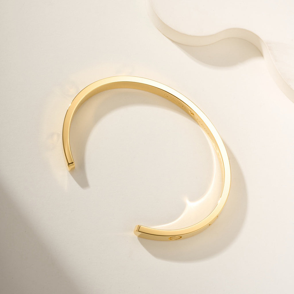 [⭐Novea]LOVE BRACELET 6.1MM 1 DIAMOND OPEN CUFF