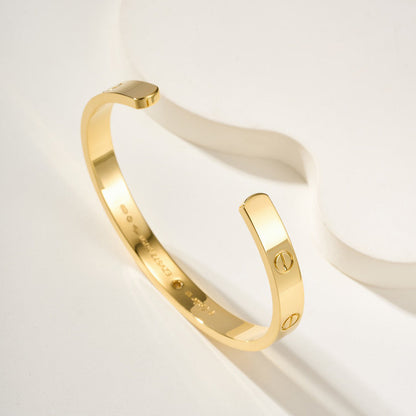 [⭐Novea]LOVE BRACELET 6.1MM 1 DIAMOND OPEN CUFF