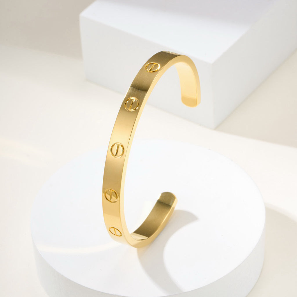 [⭐Novea]LOVE BRACELET 6.1MM OPEN CUFF