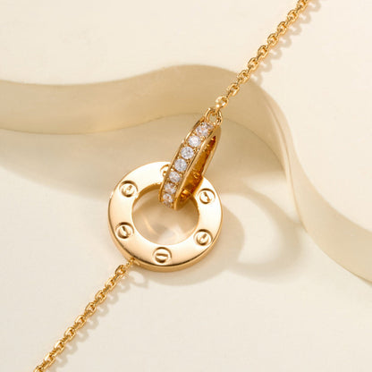 [⭐Novea]LOVE DOUBLE RING FULL DIAMOND BRACELET