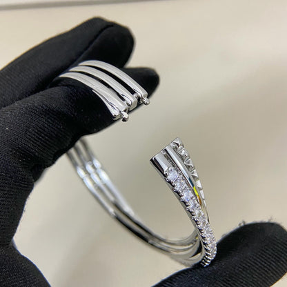 [⭐Novea]ETINCELLE HALF-PAVED DIAMOND BRACELET
