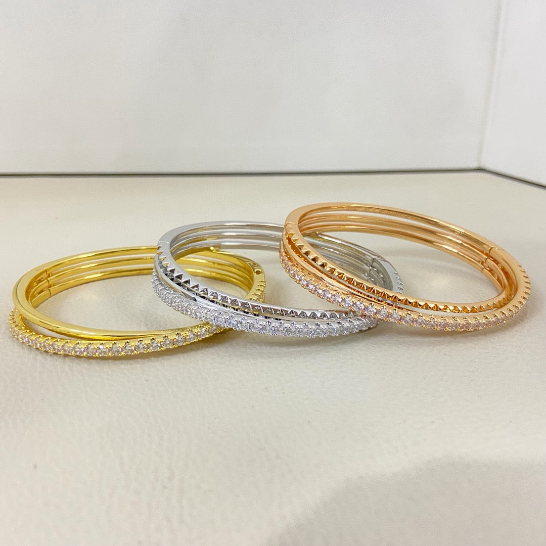 [⭐Novea]ETINCELLE HALF-PAVED DIAMOND BRACELET