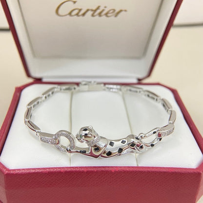 [⭐Novea]PANTHERE HALF DIAMOND ON CHAIN BRACELET