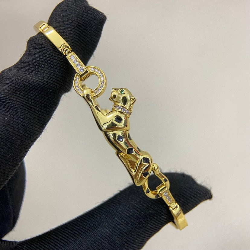 [⭐Novea]PANTHERE HALF DIAMOND ON CHAIN BRACELET