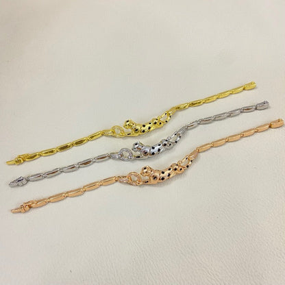 [⭐Novea]PANTHERE HALF DIAMOND ON CHAIN BRACELET