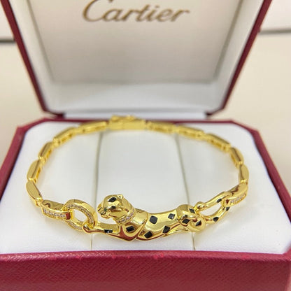 [⭐Novea]PANTHERE HALF DIAMOND ON CHAIN BRACELET
