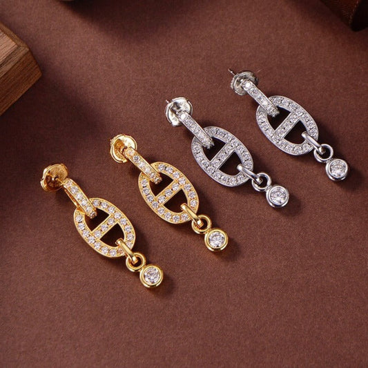 [⭐Novea]HM CHAINE DIAMOND EARRINGS