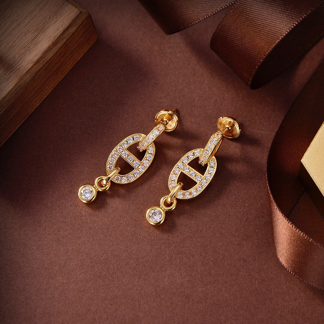 [⭐Novea]HM CHAINE DIAMOND EARRINGS