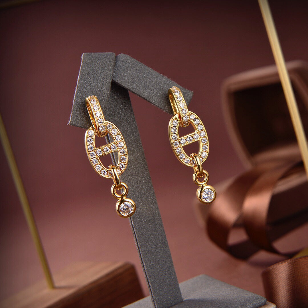 [⭐Novea]HM CHAINE DIAMOND EARRINGS