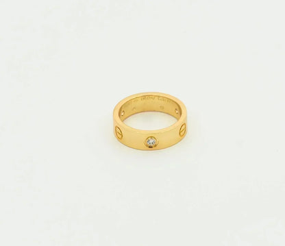 [⭐Novea]LOVE RING 5.5MM 3 DIAMONDS GOLD