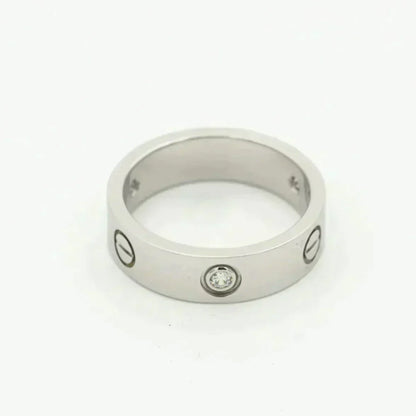 [⭐Novea]LOVE RING 5.5MM 3 DIAMONDS SILVER