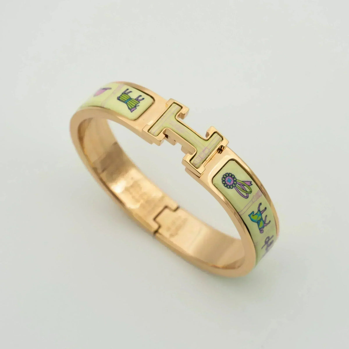 [⭐Novea]H PINK GOLD BRACELET CREAM CERAMIC