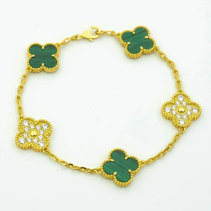 [⭐Novea] CLOVER 5 MOTIF MALACHITE BRACELET COLLECTION