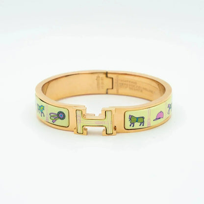[⭐Novea]H PINK GOLD BRACELET CREAM CERAMIC