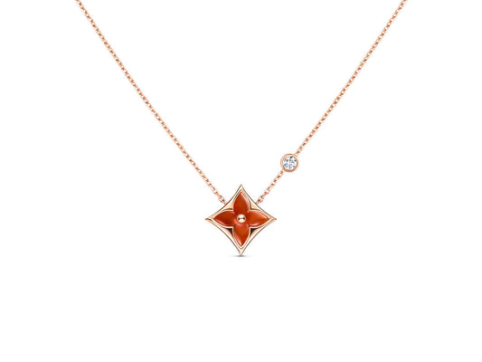 [⭐Novea]STAR NECKLACE PINK GOLD 1 DIAMOND