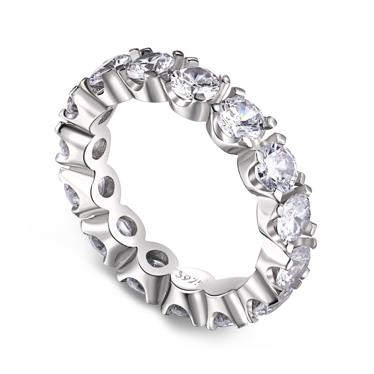 [Lucky Jewelry]Eternity Round Cut Tennis Ring