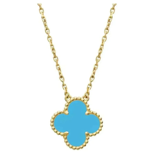 [⭐Novea]CLOVER 15MM VINTAGE TURQUOISE NECKLACE