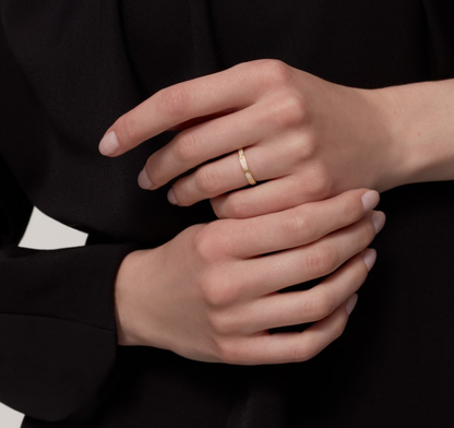 [⭐Novea]LOVE RING 2.6mm-wide full-diamond ring Gold