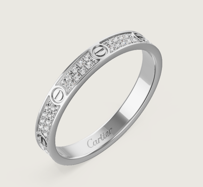 [⭐Novea]LOVE RING 2.6mm-wide full-diamond ring silver