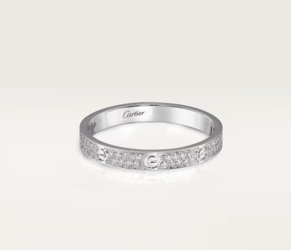 [⭐Novea]LOVE RING 2.6mm-wide full-diamond ring silver