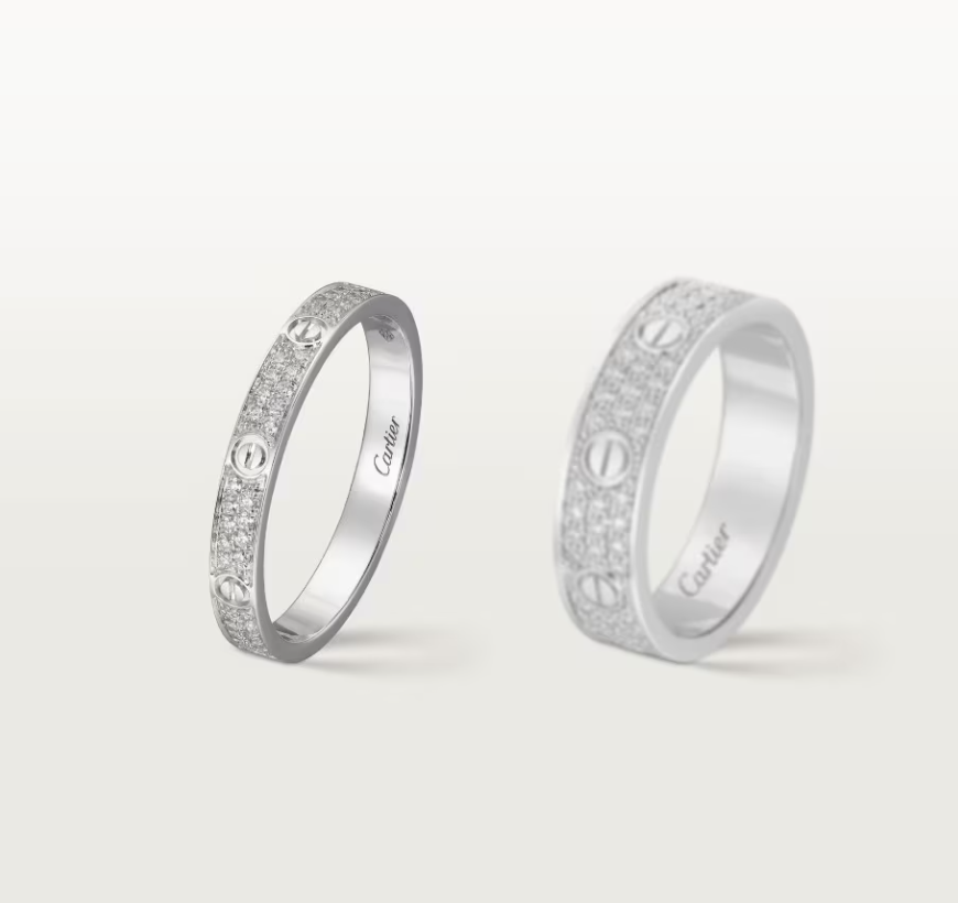 [⭐Novea]LOVE RING 2.6mm-wide full-diamond ring silver