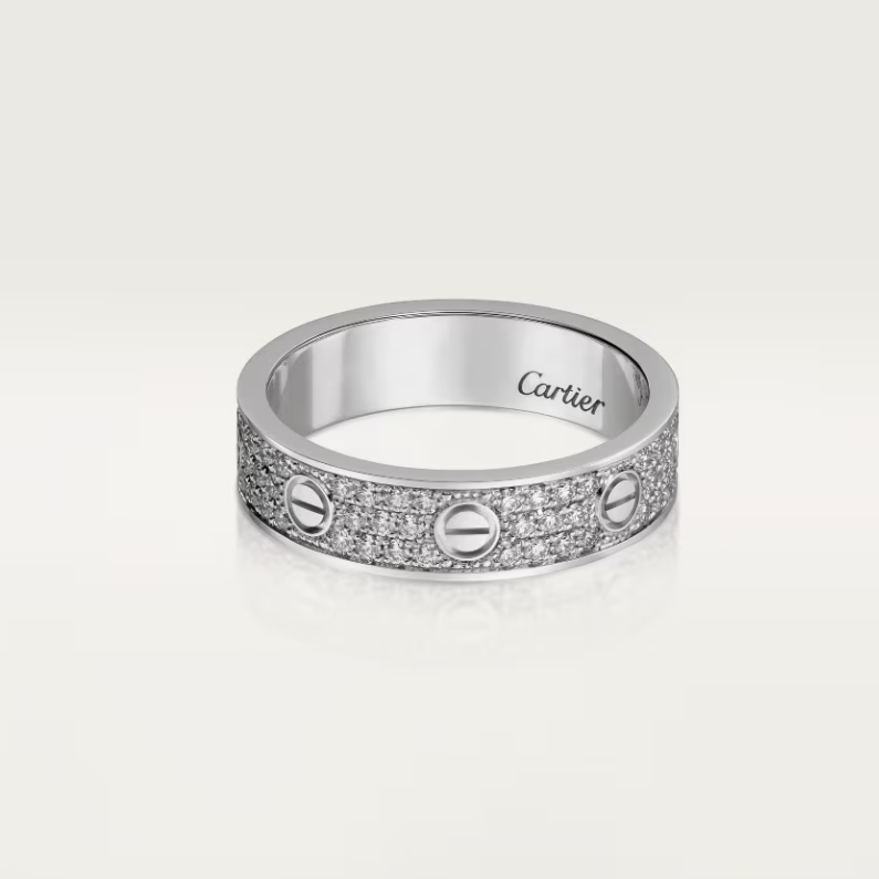 [⭐Novea]LOVE RING 4mm-wide full-diamond ring silver