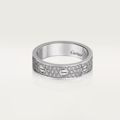 [⭐Novea]LOVE RING 4mm-wide full-diamond ring silver