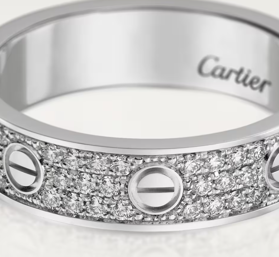 [⭐Novea]LOVE RING 4mm-wide full-diamond ring silver