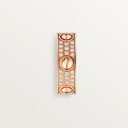 [⭐Novea]LOVE RING 6.5mm-wide full-diamond ring Rose Gold