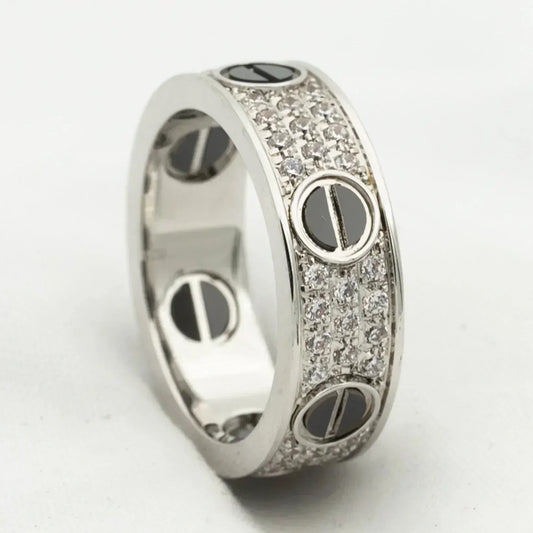 [⭐Novea]LOVE RING 5.5MM DIAMONDS PAVED CERAMIC