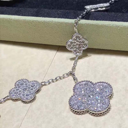 [⭐Novea]CLOVER 6 MOTIFS SILVER DIAMOND BRACELET