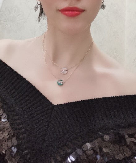 [⭐Novea]JEUX DE PINK GOLD DIAMOND NECKLACE