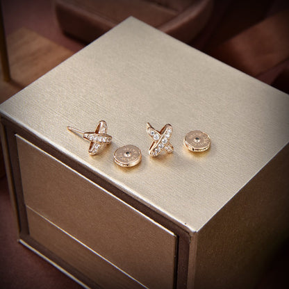 [⭐Novea]JEUX DE GOLD DIAMOND EARRINGS
