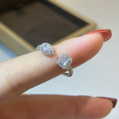 [⭐Novea]MY TWIN TOI & MOI SILVER DIAMOND RING