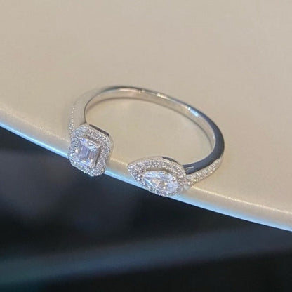 [⭐Novea]MY TWIN TOI & MOI SILVER DIAMOND RING