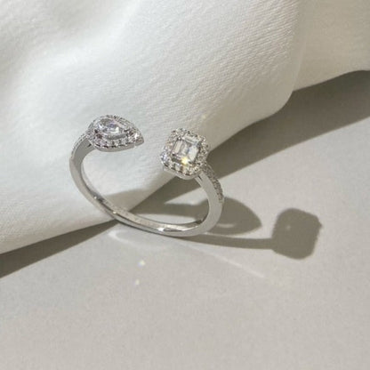 [⭐Novea]MY TWIN TOI & MOI SILVER DIAMOND RING
