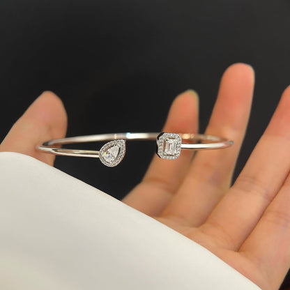 [⭐Novea]JONC FLEX MY TWIN TOI & MOI SILVER DIAMOND BRACELET