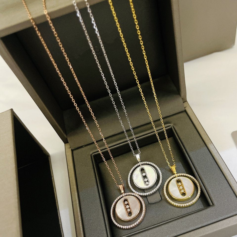 [⭐Novea]Demo MOVE MM NACRE BLANCHE DIAMOND NECKLACE